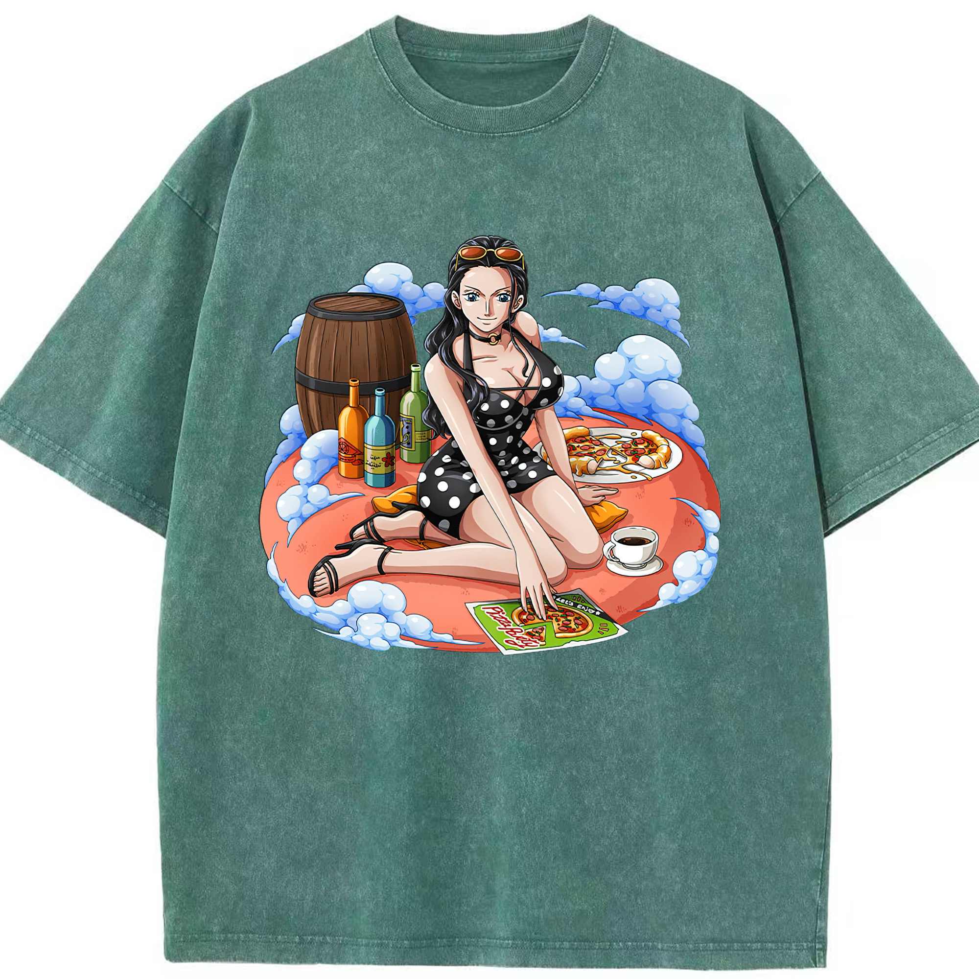 ワンピース ニコ・ロビン ONE PIECE Nico Robin 綿100% ヴィンテージ風 半袖Tシャツ（フロントプリント）